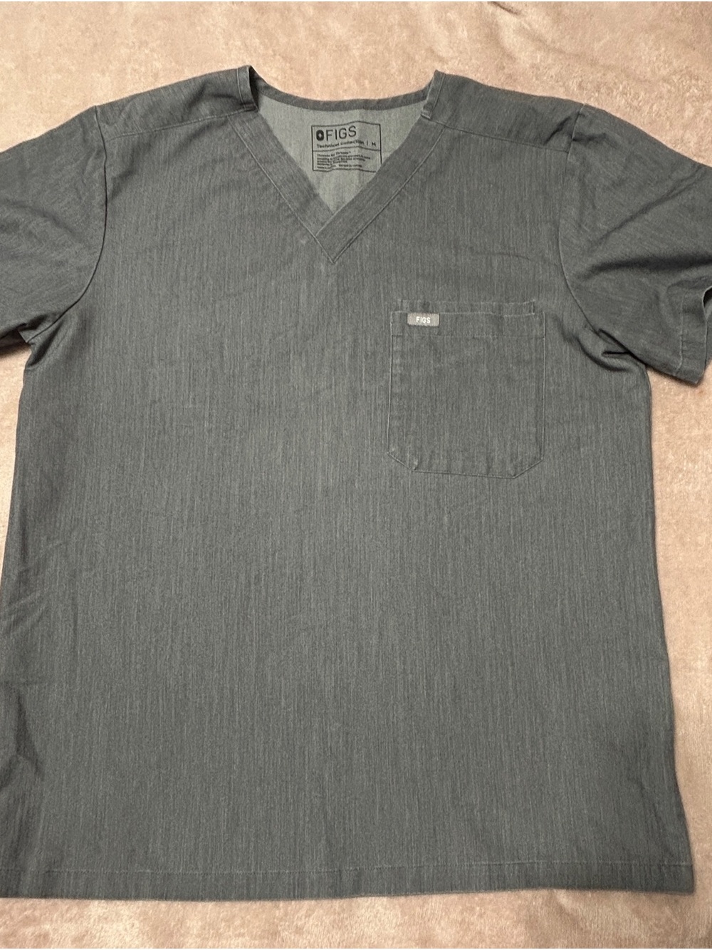 Figs V-Neck Scrub Top - Charcoal